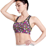 Purple Pitaya Pattern Print Women's Sports Bra