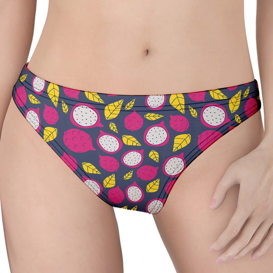 Purple Pitaya Pattern Print Women's Thong