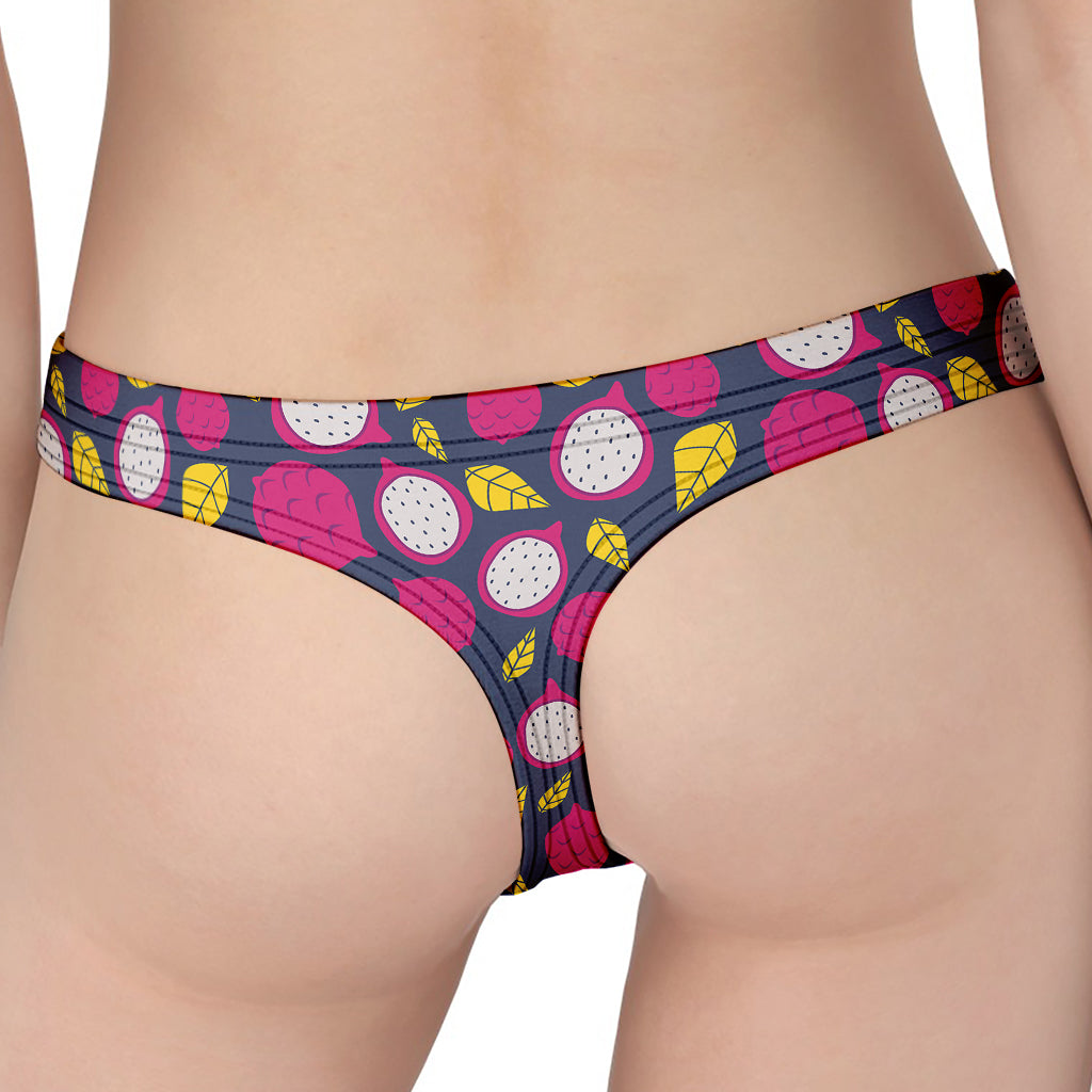 Purple Pitaya Pattern Print Women's Thong