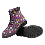 Purple Pitaya Pattern Print Work Boots