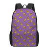 Purple Pizza Pattern Print 17 Inch Backpack