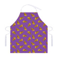 Purple Pizza Pattern Print Adjustable Apron