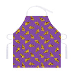 Purple Pizza Pattern Print Adjustable Apron