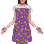 Purple Pizza Pattern Print Adjustable Apron