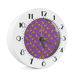 Purple Pizza Pattern Print Alarm Clock