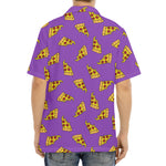 Purple Pizza Pattern Print Aloha Shirt