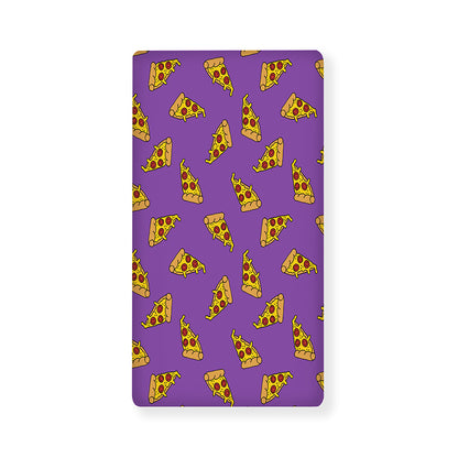 Purple Pizza Pattern Print Baby Crib Sheet
