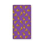 Purple Pizza Pattern Print Baby Crib Sheet