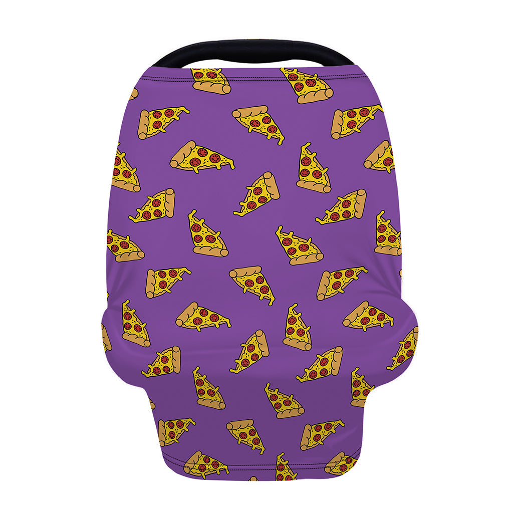 Purple Pizza Pattern Print Baby Seat Cover
