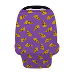 Purple Pizza Pattern Print Baby Seat Cover