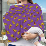 Purple Pizza Pattern Print Baby Seat Cover