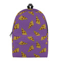 Purple Pizza Pattern Print School Backpack
