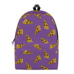 Purple Pizza Pattern Print Backpack