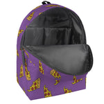 Purple Pizza Pattern Print Backpack