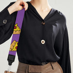Purple Pizza Pattern Print Bag Strap