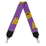 Purple Pizza Pattern Print Bag Strap