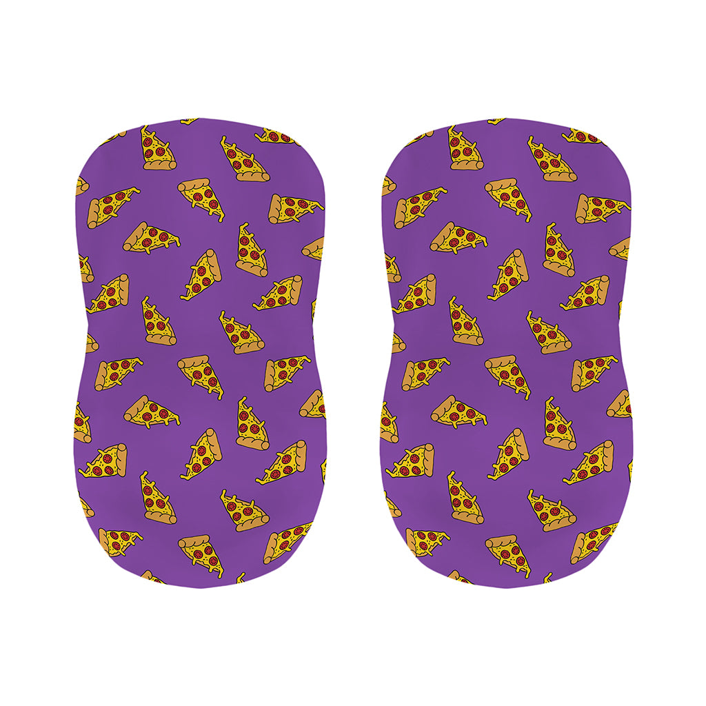 Purple Pizza Pattern Print Bar Stool Covers