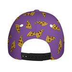 Purple Pizza Pattern Print Baseball Cap