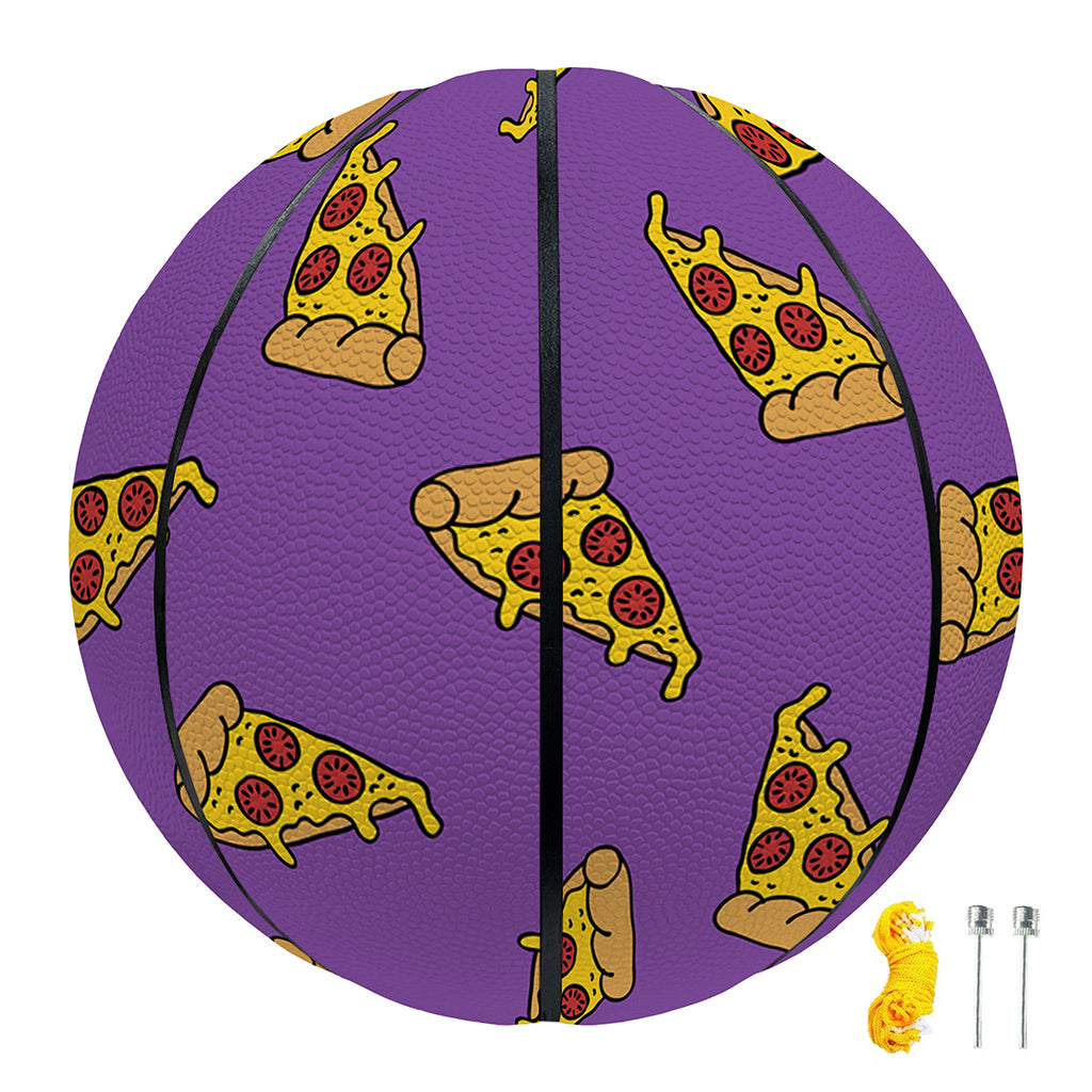 Purple Pizza Pattern Print Basketball