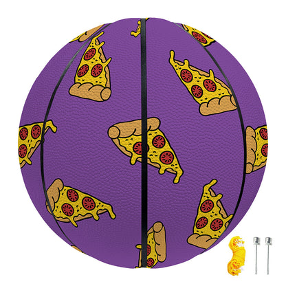 Purple Pizza Pattern Print Basketball