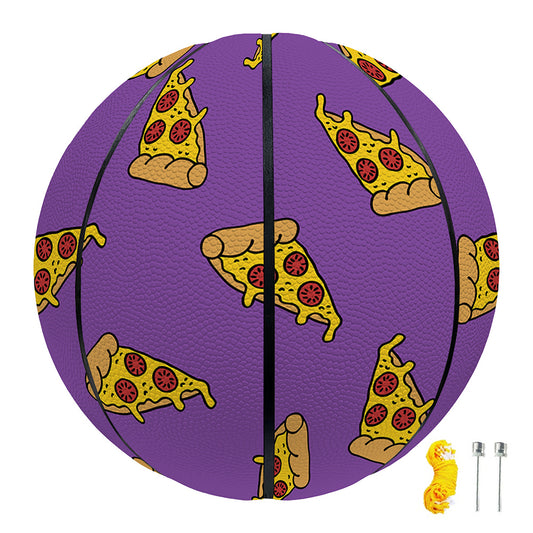 Purple Pizza Pattern Print Basketball