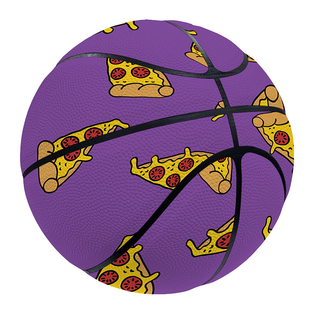 Purple Pizza Pattern Print Basketball