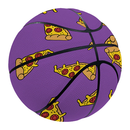 Purple Pizza Pattern Print Basketball