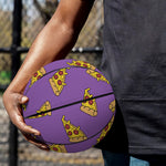Purple Pizza Pattern Print Basketball