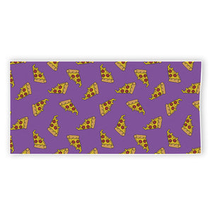 Purple Pizza Pattern Print Beach Towel