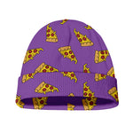 Purple Pizza Pattern Print Beanie