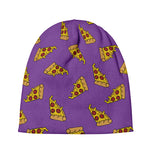 Purple Pizza Pattern Print Beanie