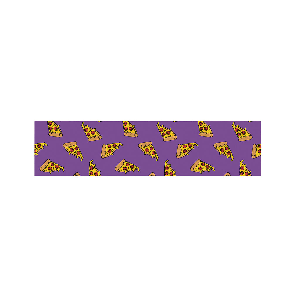 Purple Pizza Pattern Print Bed Runner