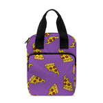 Purple Pizza Pattern Print Bible Tote Bag