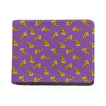 Purple Pizza Pattern Print Bifold Wallet