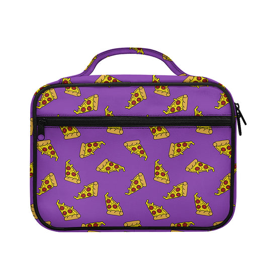 Purple Pizza Pattern Print Briefcase Bible Bag