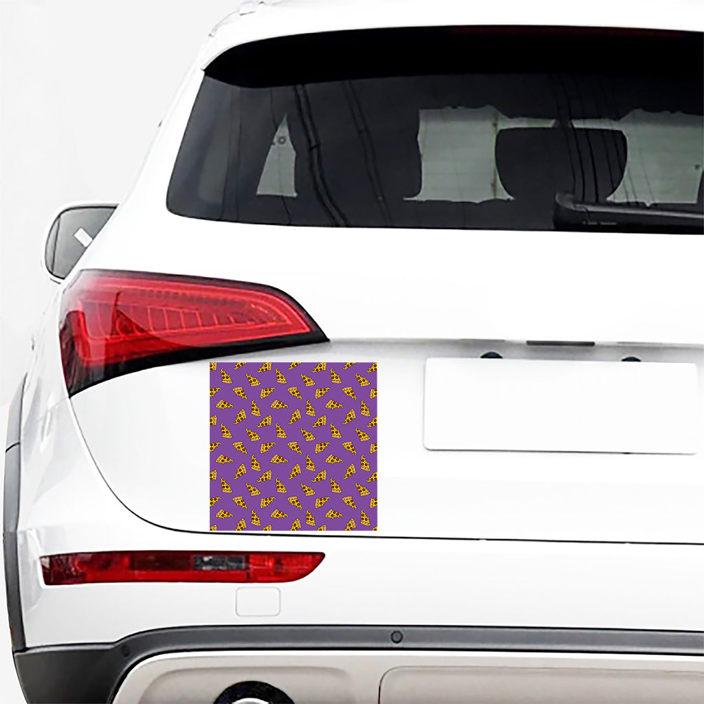 Purple Pizza Pattern Print Car Sticker