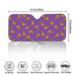 Purple Pizza Pattern Print Car Windshield Sun Shade