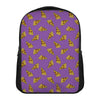 Purple Pizza Pattern Print Casual Backpack