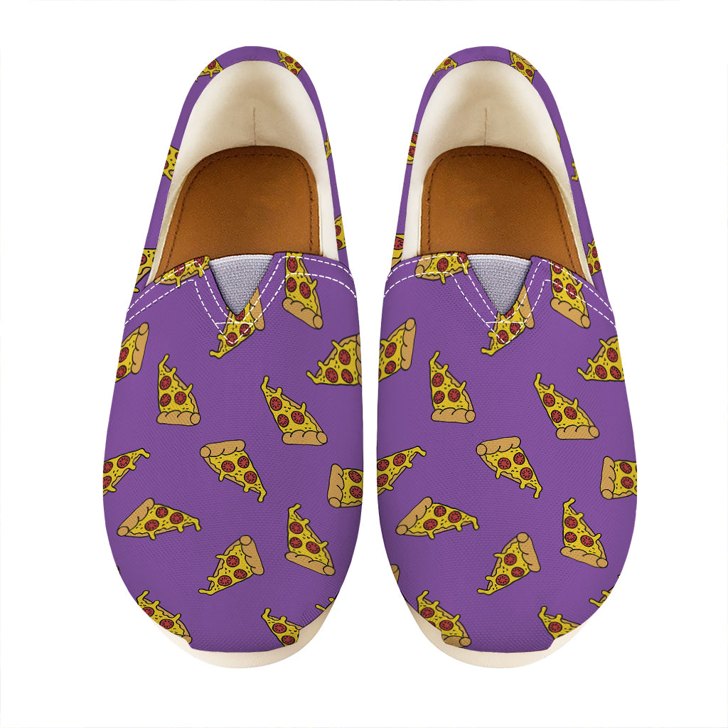 Purple Pizza Pattern Print Casual Shoes