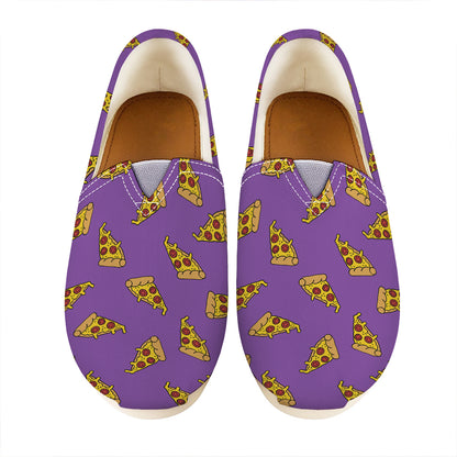 Purple Pizza Pattern Print Casual Shoes