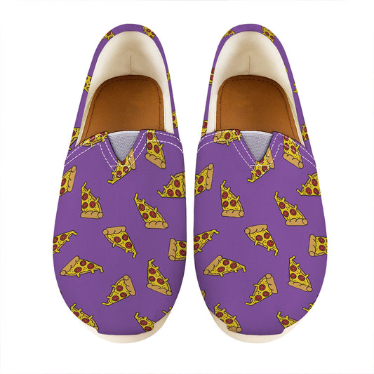 Purple Pizza Pattern Print Casual Shoes