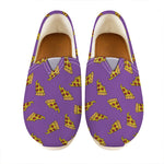 Purple Pizza Pattern Print Casual Shoes