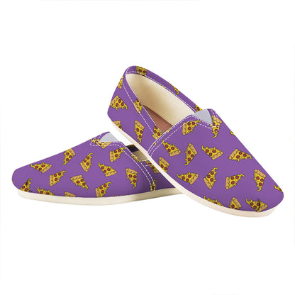 Purple Pizza Pattern Print Casual Shoes