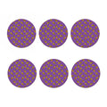 Purple Pizza Pattern Print Coaster Set