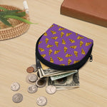 Purple Pizza Pattern Print Coin Purse