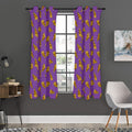 Purple Pizza Pattern Print Grommet Curtain Panels