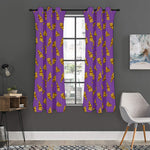 Purple Pizza Pattern Print Curtain