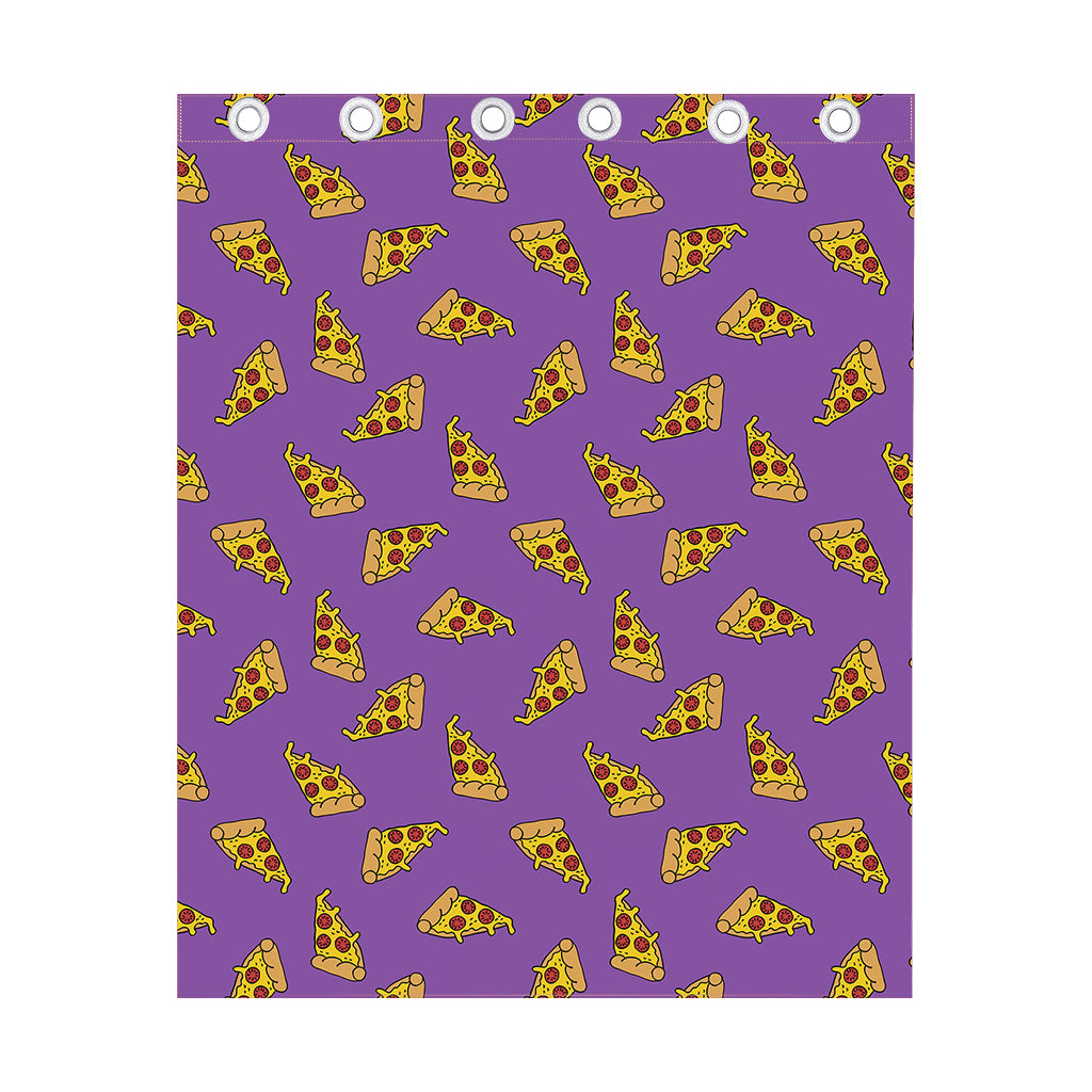 Purple Pizza Pattern Print Curtain
