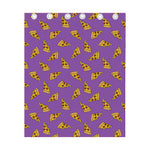 Purple Pizza Pattern Print Curtain
