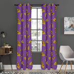 Purple Pizza Pattern Print Curtain